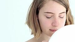 Young Babe Pops Her First Balloon With Blowjob?