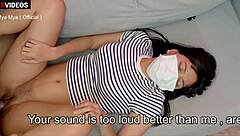 Hotel owner seduces cute Asian teen guest with natural tits during room rental, leading to orgasm