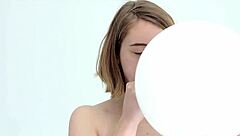 Young Babe Pops Her First Balloon With Blowjob?