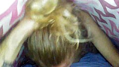 Petite Blonde Sucks Cock with Fierce Passion