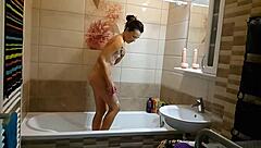 Voyeur Watches Shower In Bathroom