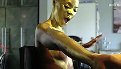 Alexis Fawx and Ana Foxxx engage in artistic body painting and lesbian sex