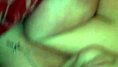 mature woman gives huge handjob to big tits guy