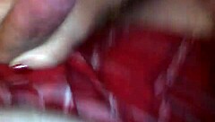 mature woman gives huge handjob to big tits guy