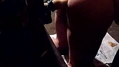 using a thin dildo on the butt