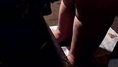 using a thin dildo on the butt