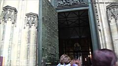 Exploring inside prague castle as a european tourist