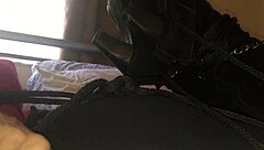 wow, bratty little 18+ gets flogged, spanked, and fucked hard in boots!