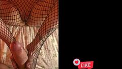 Friend's Feet Grip My Big Cock In Pantyhose.