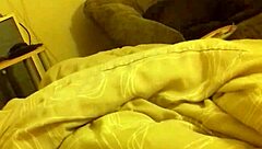 bedroom scene hints at big cock wanking to cumshot