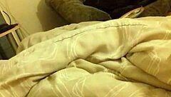 bedroom scene hints at big cock wanking to cumshot