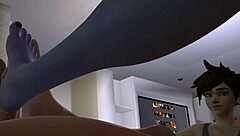 Triple Foot Job Overwatch Porn Parody