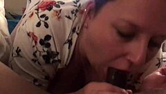 i interracial throated my sexy pawg wife in dress suck black cock take load on big tits