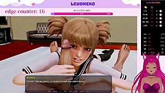 Lewdneko, a popular vtuber, indulges in the ninth installment of a harem-themed visual novel