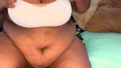 Fat BBW pussy gushes and squirts on the couch