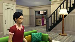 Mom playing game then assfucking her skinny teen son