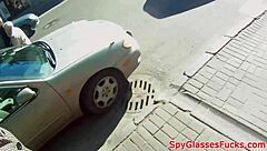 Eurobabe gets banged doggystyle on spycam.