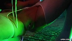 Anna Nova's wild interracial threesome with a group of men