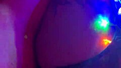 reverse cowgirl with toys and big cock in fishnets