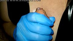 busty babe, gimme that wet handjob in latex for creamy jizz on my 36dd tits