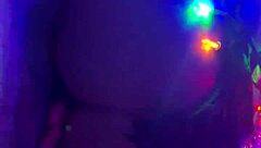 reverse cowgirl with toys and big cock in fishnets