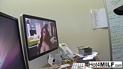 big titted brunette sucks and fucks til she gets cum