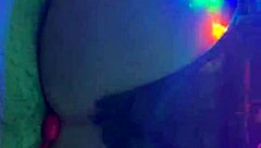 reverse cowgirl with toys and big cock in fishnets