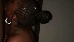 Ebony Chick Gives Sloppy Blowjob to Boyfriend