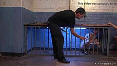 Big ass brunette dominates slaves in rough, kinky coach session with gagging and submission