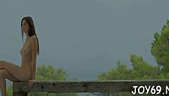 Bold sweet teen 18+ enjoys intensive masturbation toying