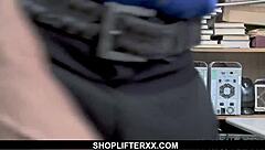 Hot teen shoplifter scarlett mae caught by loss prevention officer.
