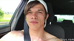 straight guy experiences summer handjob fantasy with monster cock outdoors