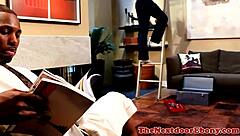 Ebony stud Nubius assfucks Xaniar with rimjob and cumshot!