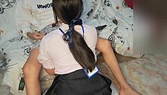 Homemade Handjob And Blowjob Leads To Cumshot Instead Of Studying