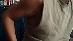 mandeezy4u2, brunette wife, toys herself with various items in amateur setting