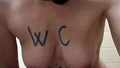 French slave in solo BDSM session today