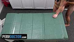 horny doctor fucks sexy brunette's tight cunt hard