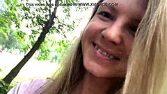 young teen fucks big cock outdoors on webcam!