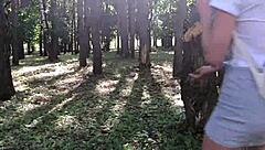 young teen fucks big cock outdoors on webcam!