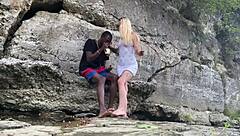 I saw bigdaddykj interracial couple having fun on a hike