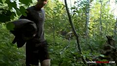 Outdoor Couple Gets Horny for Anal Fucking? Redhead's Tits and Ass in Nature