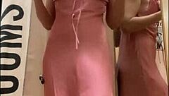Wear clothes in the fitting room while people pass by and get exposed to the public