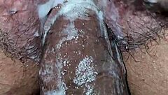 Pulsating double creampie fills asian pussy!