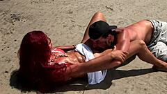 wild couple fucks on mysterious island outdoors