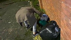 Cracky Accepts Cigarette And Explores Finger In Bum Outdoors