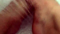 Sensual solo shower routine with foot fetish elements