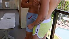 Yo, check these gay lovers getting steamy by the pool with rough bareback action at nextdoorbuddies!