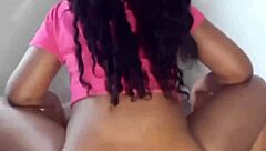 Real couple starts with blowjob then rides dick with big ass