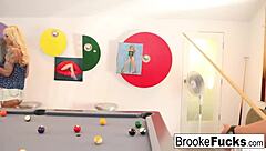 brooke plays billiards with vans balls.