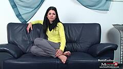 amanda jane boldly masturbates and sucks in german casting